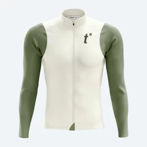 Jersey Manga Larga Crema / Verde