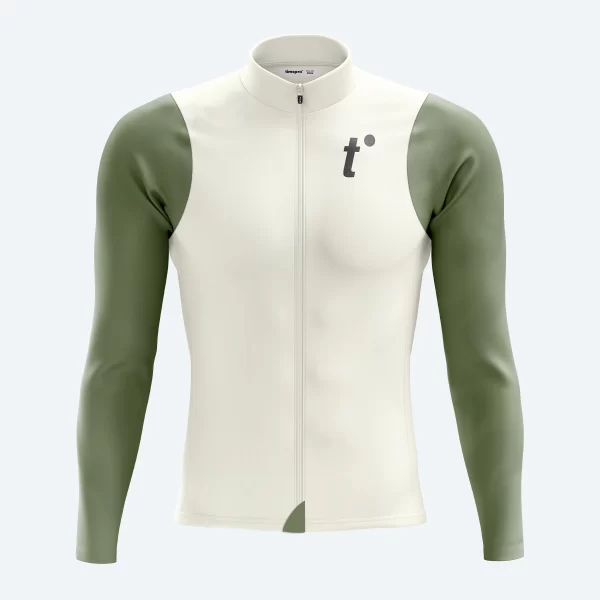 Jersey Manga Larga Crema / Verde