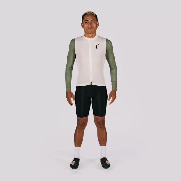 Jersey Manga Larga Crema / Verde