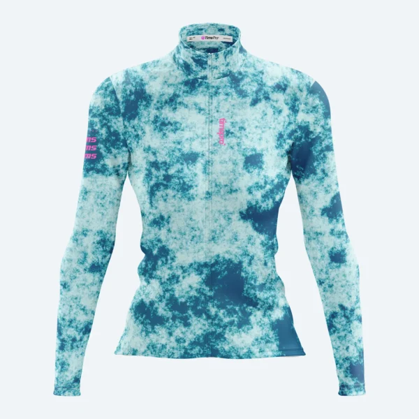DAMA ML JASPEADO CELESTE 1 copia JERSEY CLASICO MANGA LARGA DAMA SKY